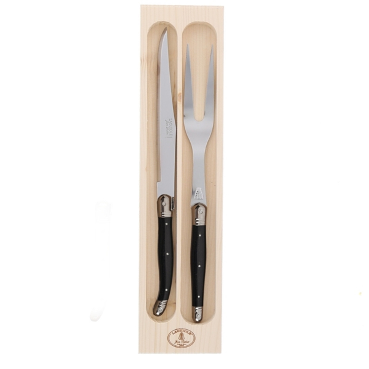 Picture of Jean Dubost Laguiole JD97015.BLK 13 x 3 x 0.75 in. Carving Set with Handles in a Box - Black