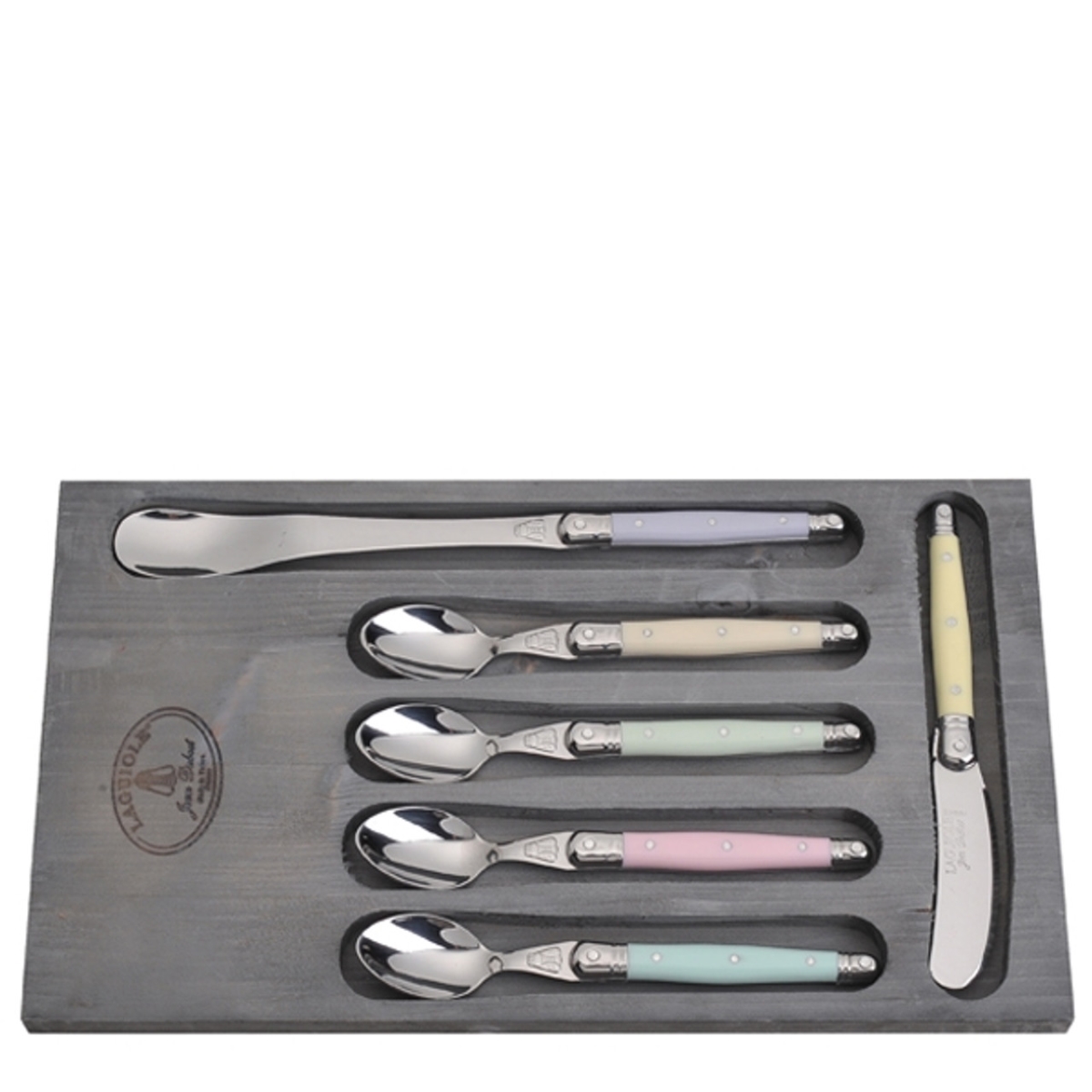 Picture of Jean Dubost Laguiole JD93177.PAST 12.4 x 6 x 0.5 in. Coffee &amp; Tea Set Pastel - 6 Piece