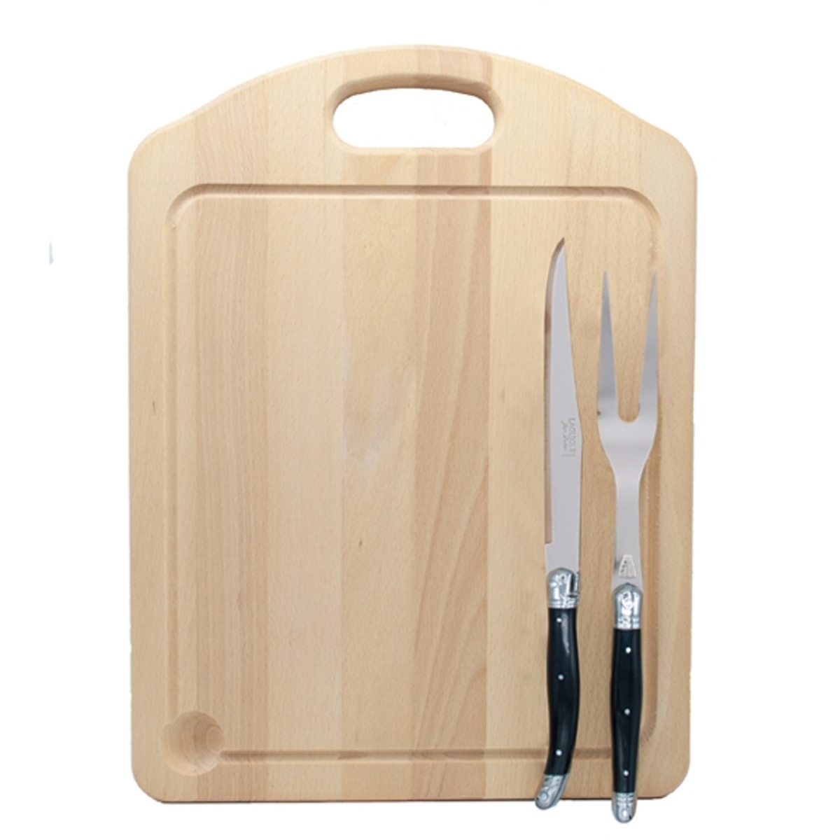 Picture of Jean Dubost Laguiole JD3219.BLK 15.75 x 11.8 in. Carving Set with Handles &amp; Carving Board - Black