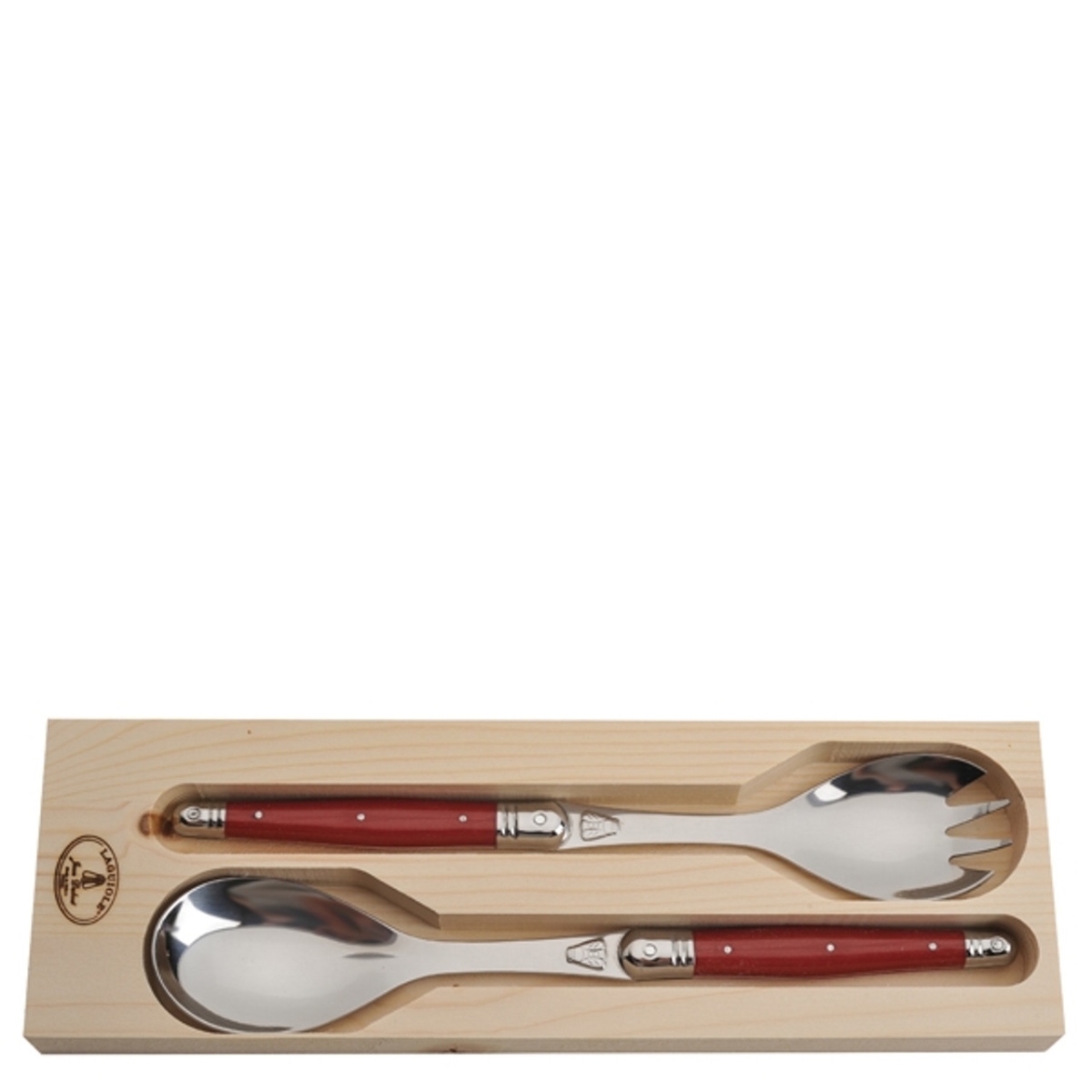 Picture of Jean Dubost Laguiole JD97018.RED 10 x 1.75 in. Salad Servers with Handles - Red