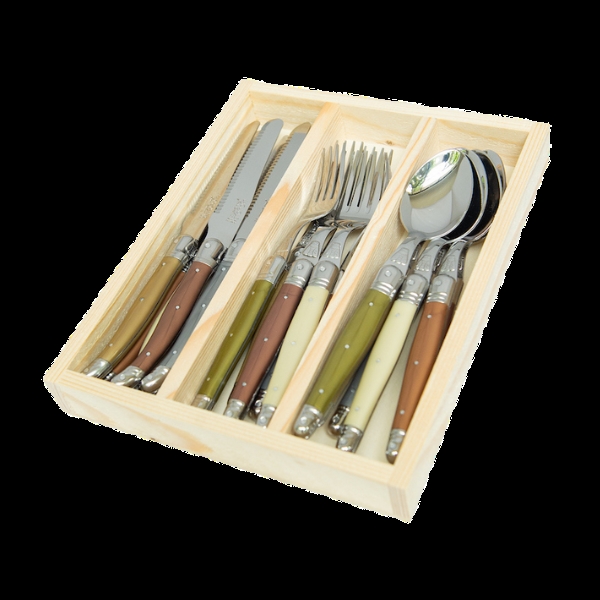 Picture of Jean Dubost JD09018.MIN Flatware Set&#44; Mineral - 18 Piece