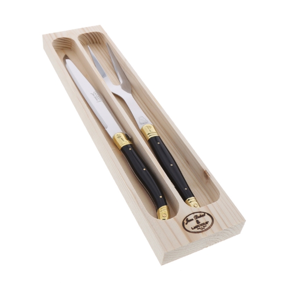 Picture of Jean Dubost JD97015.BBR Carving Set - Black & Brass
