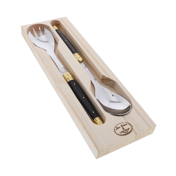 Picture of Jean Dubost JD97018.BBR Salad Servers - Black & Brass