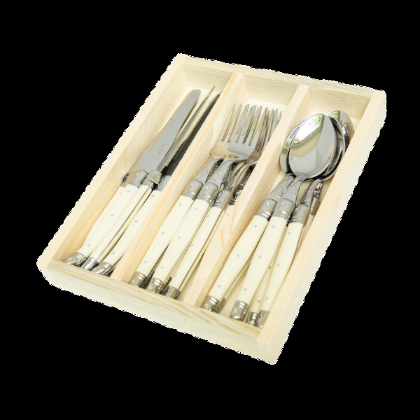Picture of Jean Dubost JD09018.IVO Flatware Set&#44; Ivory - 18 Piece