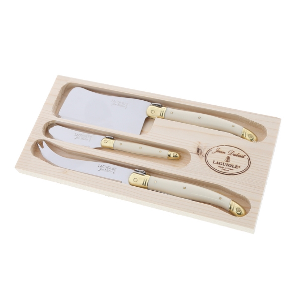 Picture of Jean Dubost JD97326.BIVO Cheese Set, Ivory Cleaver - 3 Piece
