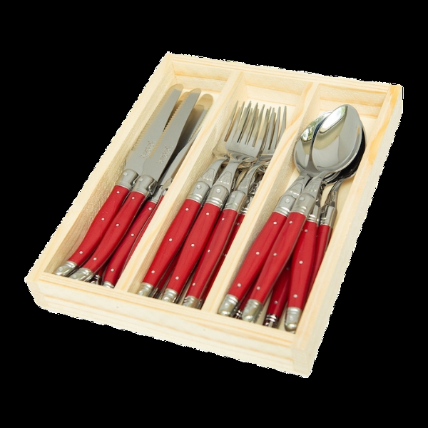 Picture of Jean Dubost JD09018.RED Flatware Set&#44; Red - 18 Piece