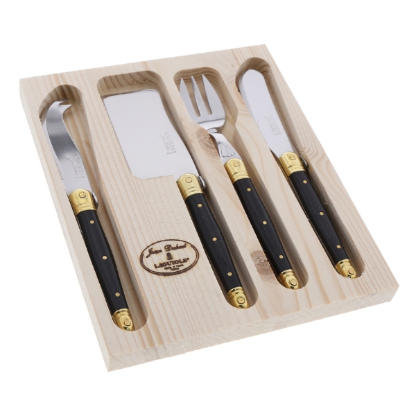 Picture of Jean Dubost JD61674.BBR Cheese Set, Black & Brass - 4 Piece