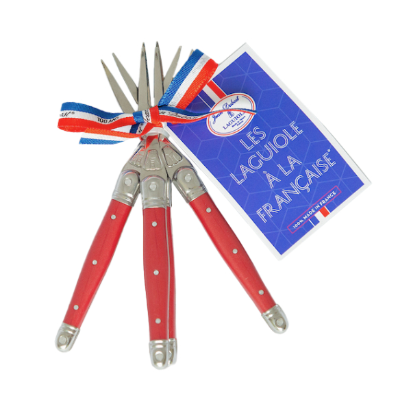 Picture of Jean Dubost JD05-0424.RED 4 Piece Cocktail Fork, Red