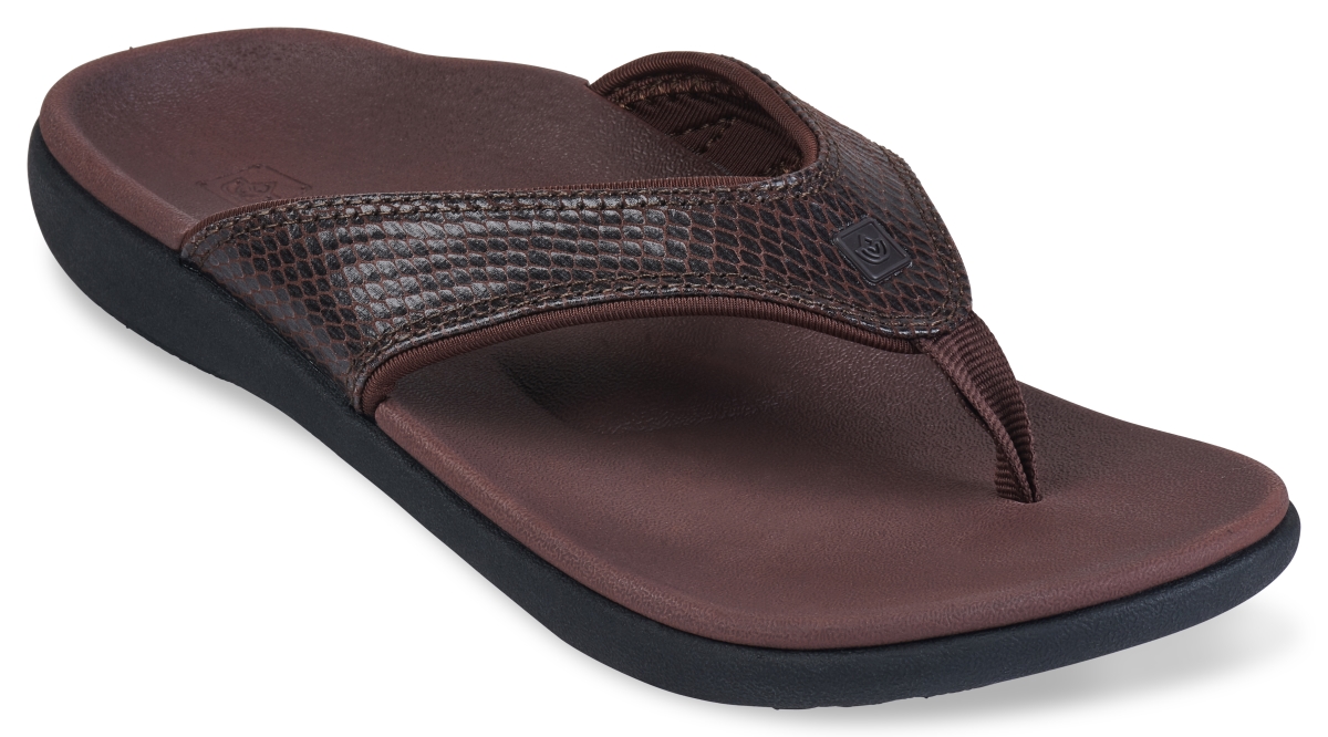 2018505 Womens Yumi Snake Flip Flop, Brown - Size 5