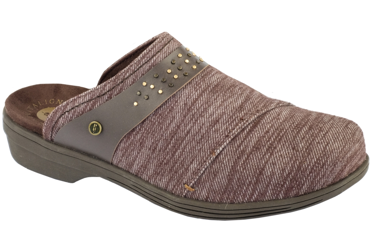 Womens Monterey Slip-On Clog, Heathered Brown - Size 7