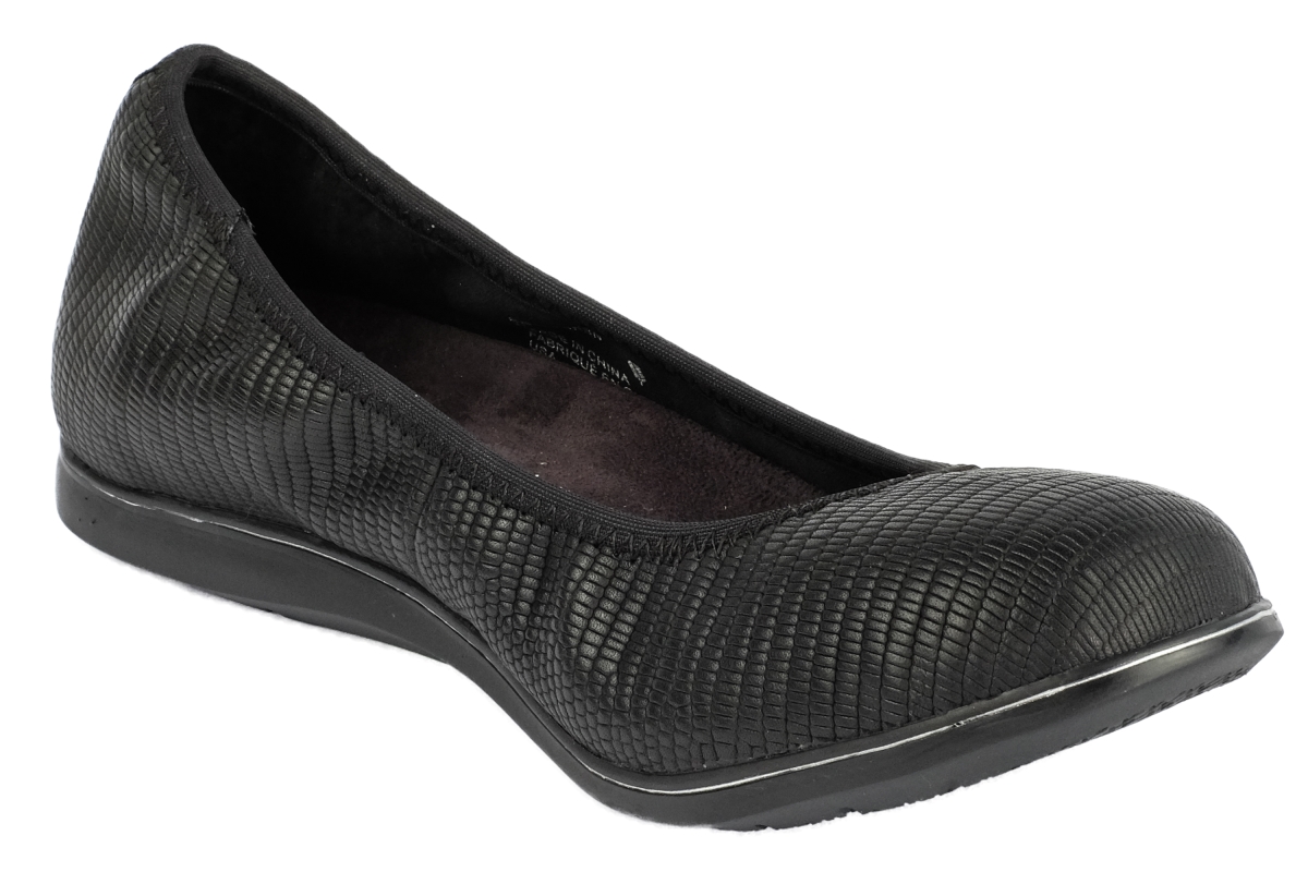 Womens Inca Supportive Flat Shoes, Black Snake - Size 6.5