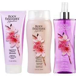 Picture of Body Fantasies 282987 Japanese Cherry Blossom Body Spray - 8 oz & Body Lotion & Body Wash - 12 & 7 oz