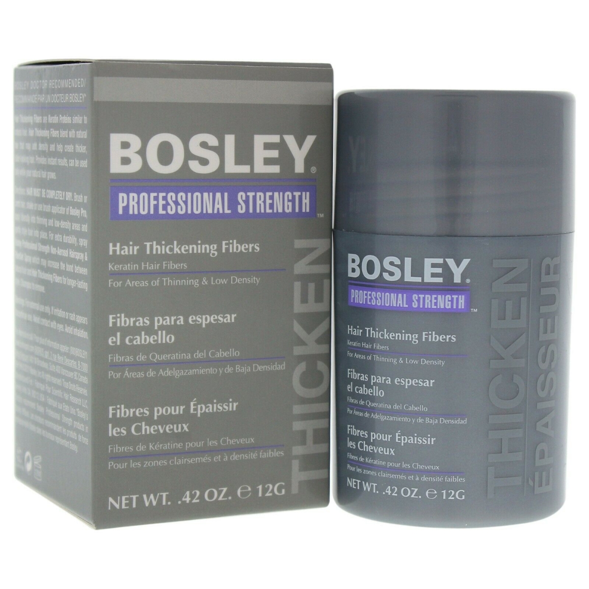 Picture of Bosley 319818 0.42 oz Hair Thickening Fibers by Bosley for Unisex&#44; Dark Brown