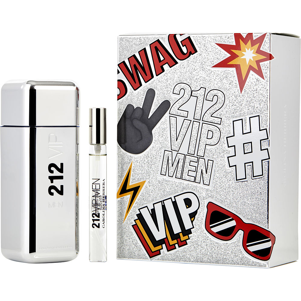Picture of 212 Vip 347091 3.4 oz Men 212 Vip EDT Spray & 0.34 Mini EDT Spray Makeup Gift Set by Carolina Herrera