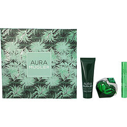 Picture of Aura Mugler 344537 Thierry Mugler Eau De Parfum Refillable Spray 1 oz & Body Lotion 1.7 oz & Parfum Pen 0.10 oz Gift Set - Men