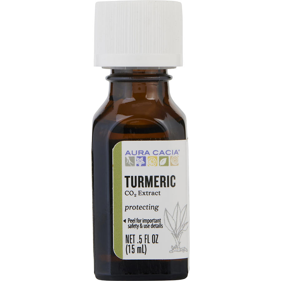 Picture of Aura Cacia 393643 0.5 oz Essential Turmeric CO2 Extract Protecting for Unisex