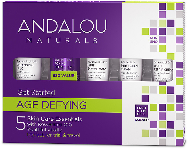 Picture of Andalou Naturals 386711 Age Defying Get Started Gift Set for Unisex - 5 Piece