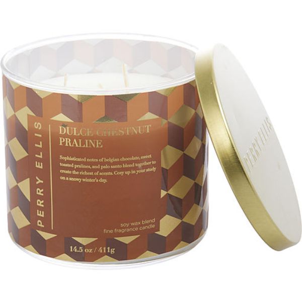 Picture of Perry Ellis Dulce Chestnut Praline 431814 14.5 oz Unisex Black Pine & Amber Candle