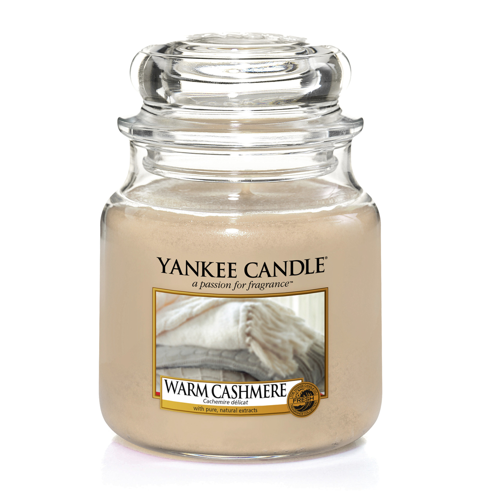 Picture of Yankee Candle 359863 14.5 oz Warm Cashmere Scented Medium Jar for Unisex, Beige