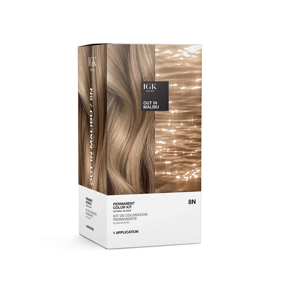 Picture of IGK 459840 Permanent Color Kit - 8N Out In Malibu for Unisex - Light Natural Blonde