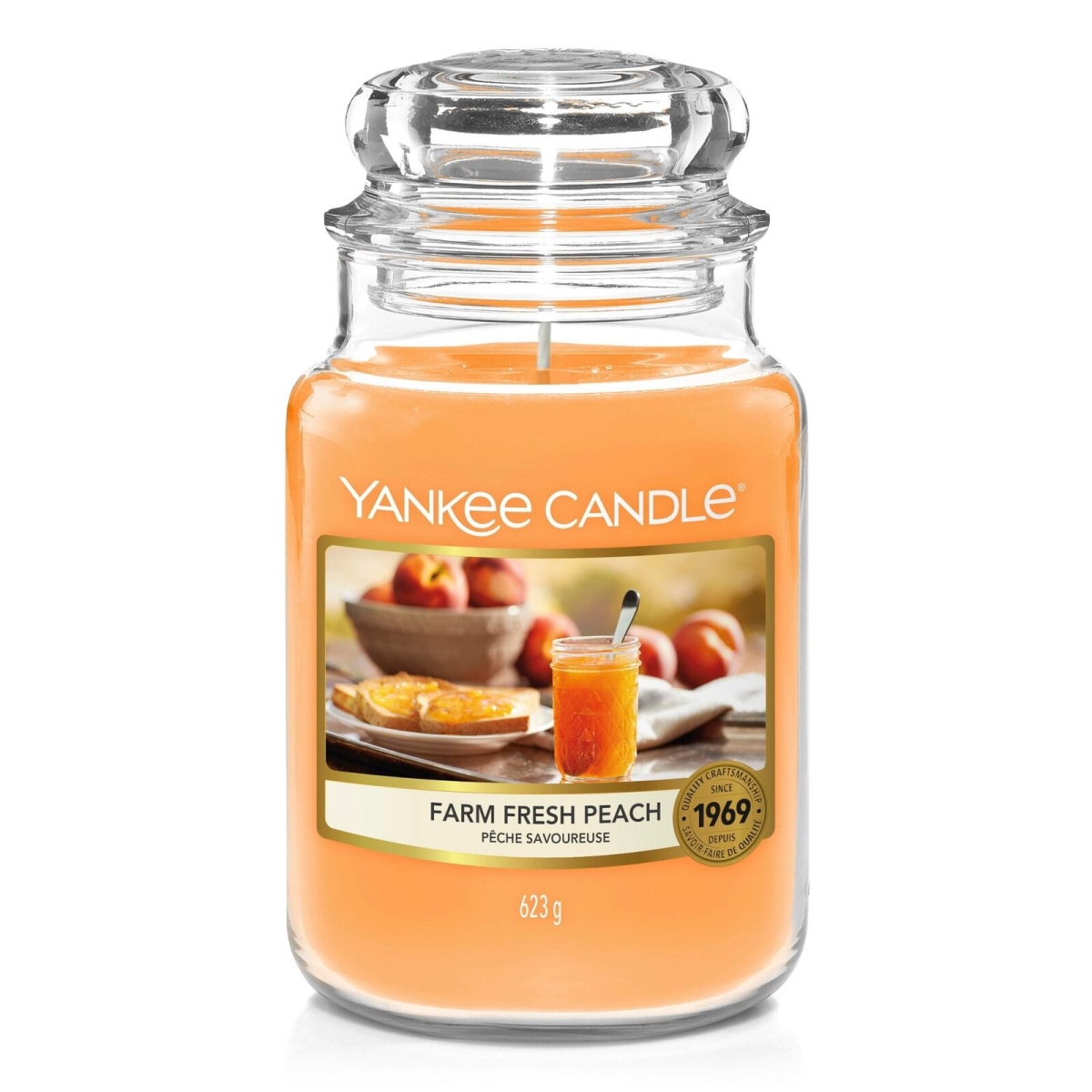 Picture of Yankee Candle 411444 22 oz Farm Fresh Peach Unisex Scented Large Jar Candle
