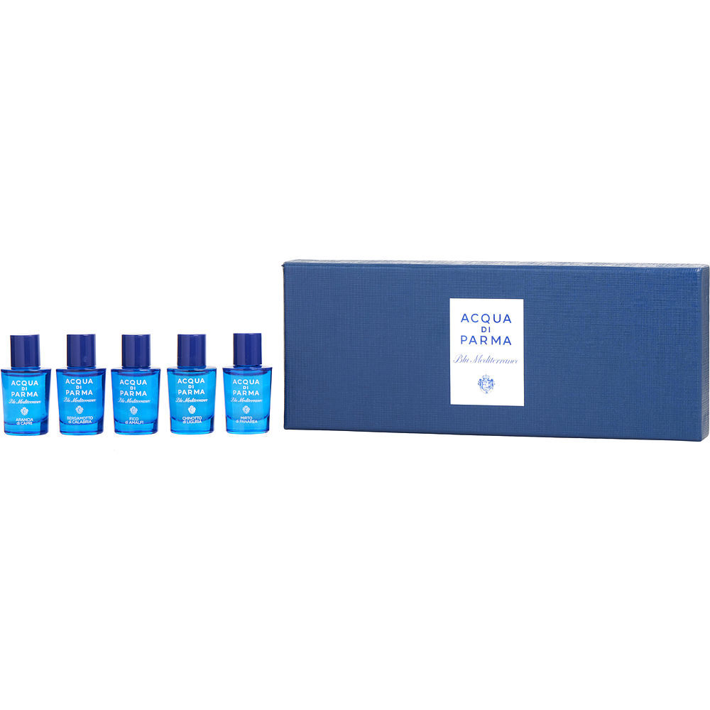 Picture of Acqua Di Parma 377604 Acqua Di Parma Blue Mediterraneo Variety Fragrance Gift Set for Unisex&#44; 5 Piece