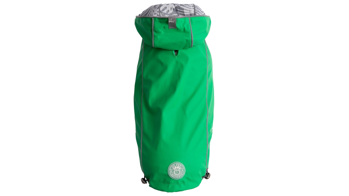 Picture of GF Pet GJ023S0-GREEN-2XS Reversible Elasto-Fit Raincoat&#44; Green - 2XS