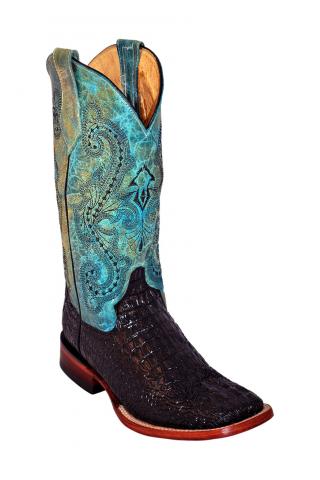 9039350110B Print Caiman 11B S-Toe Boots for Women, Turquoise