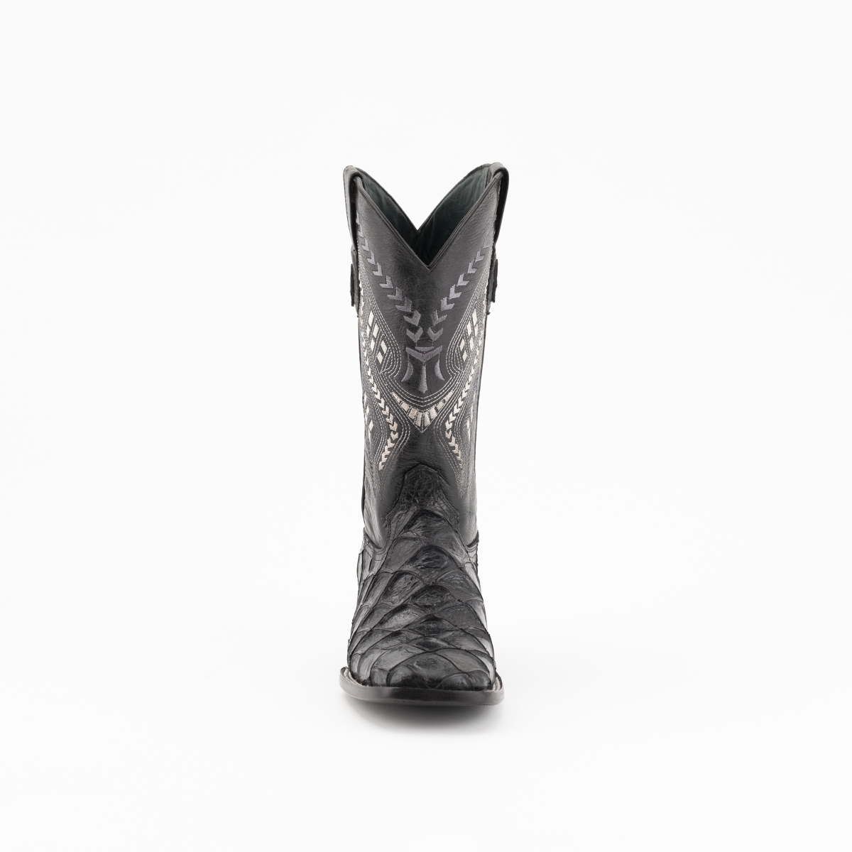 Ferrini Bronco Pirarucu Print Embroidered Square Toe Pull On Cowboy Boots
