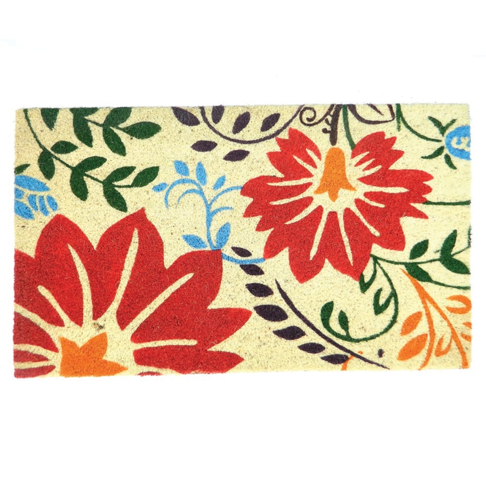 PVC Backed Coir Door Mat - Bleach Printed