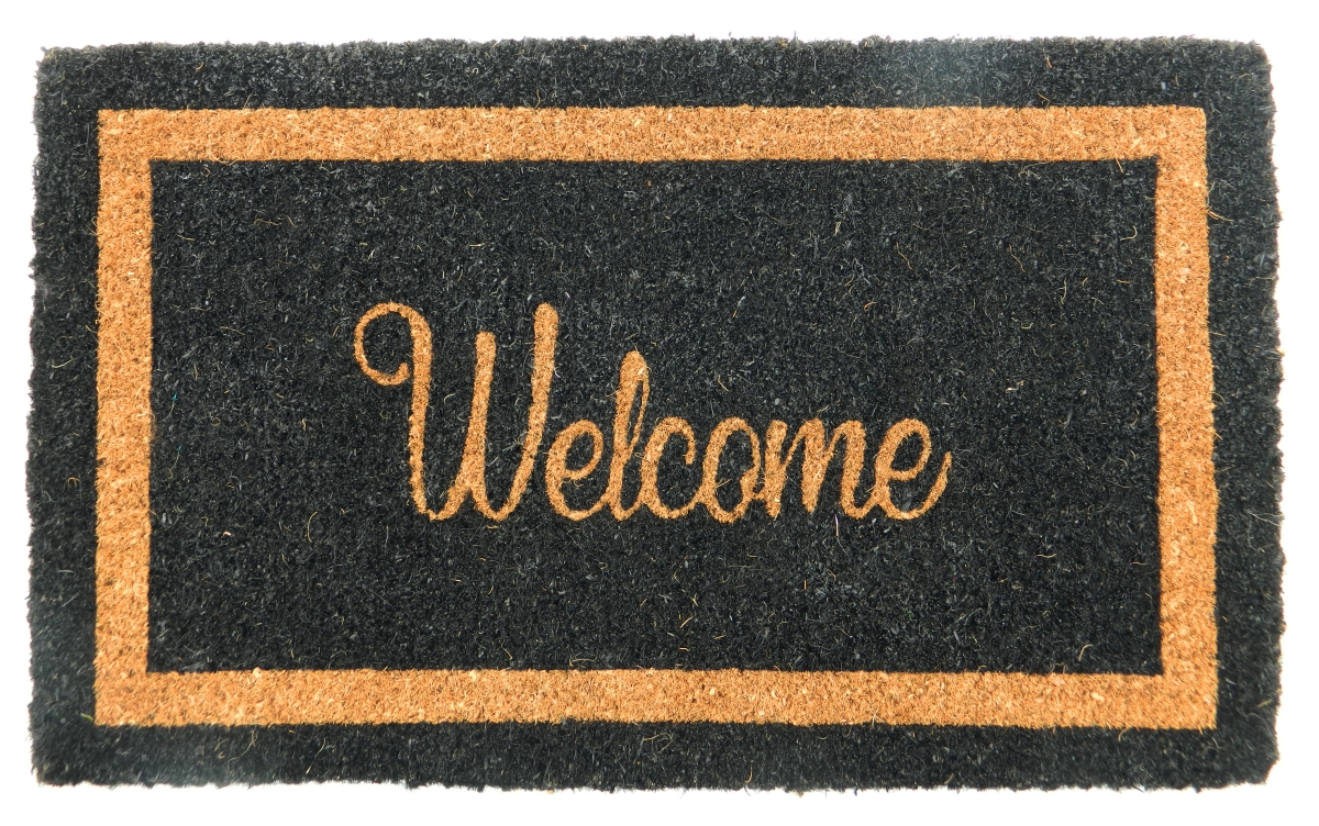 PVC Backed Coir Door Mat - Natural Printed