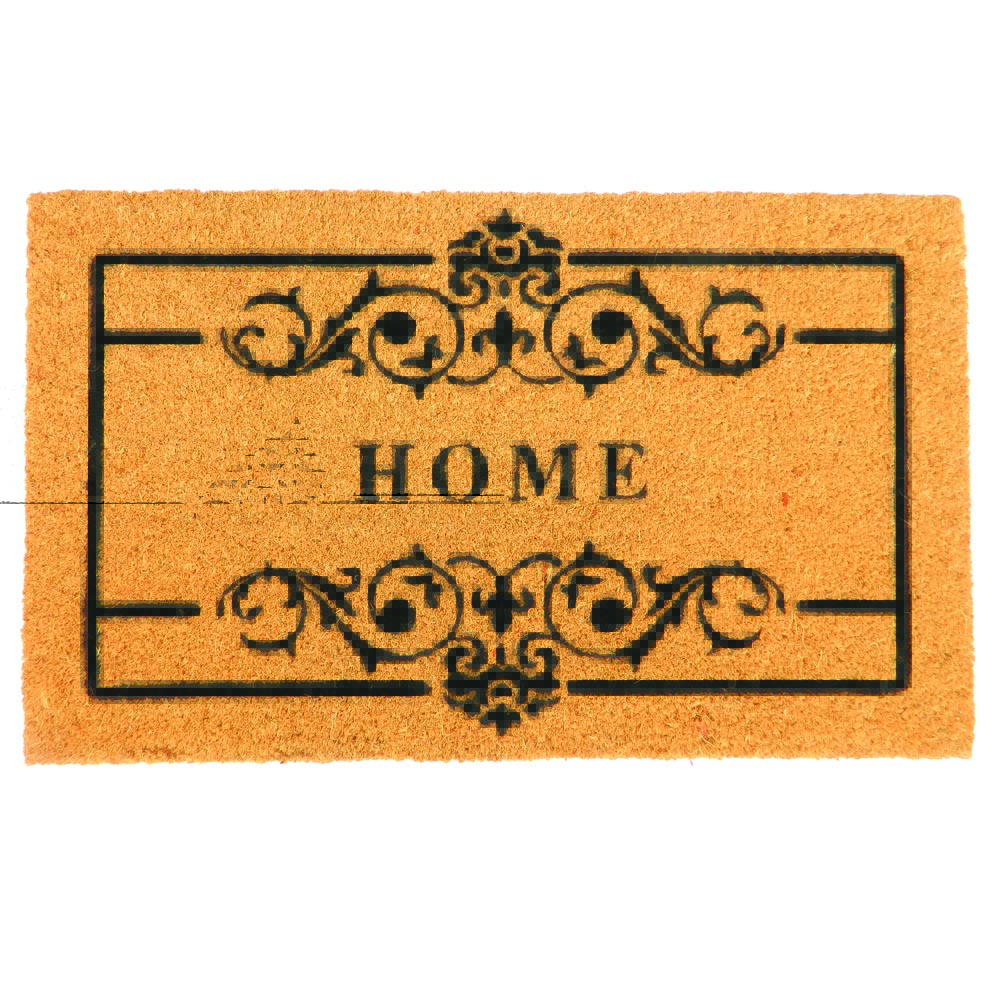 FC-83434 PVC Backed Coir Door Mat - Natural Printed
