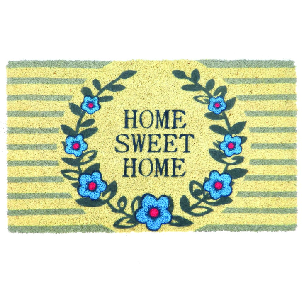 FC-83439 PVC Backed Coir Door Mat - Bleach Printed