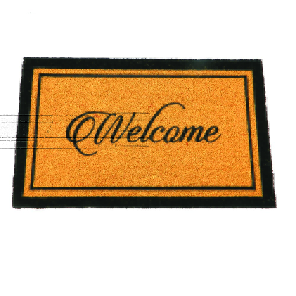 FC-83442 PVC Backed Coir Door Mat - Natural Printed