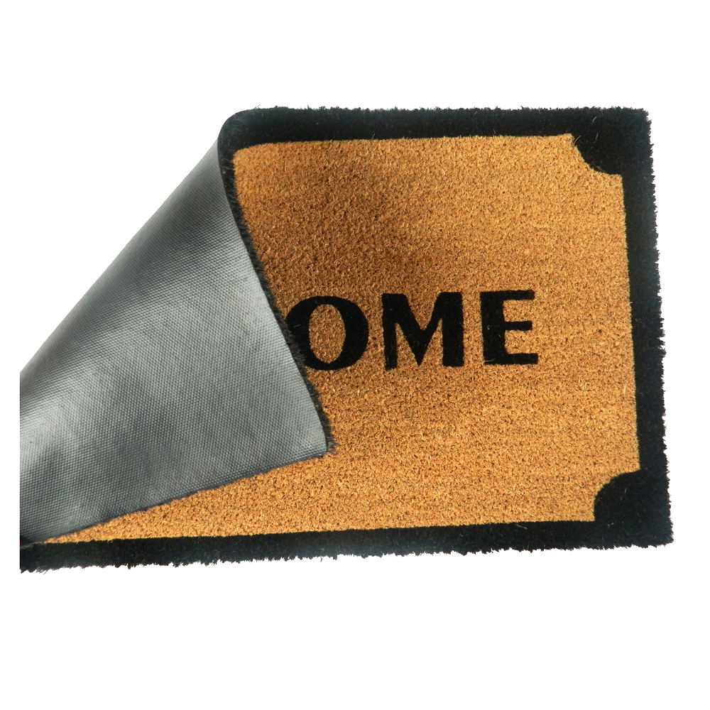 FC-83534 PVC Backed Coir Door Mat - Natural Printed
