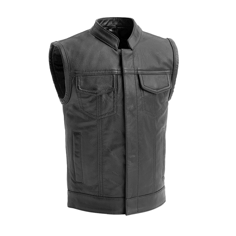 Picture of First Manufacturing FIC003CSL-8-BLK Bad Boy Motorcycle Leather Vest for M689, Black - Size 8