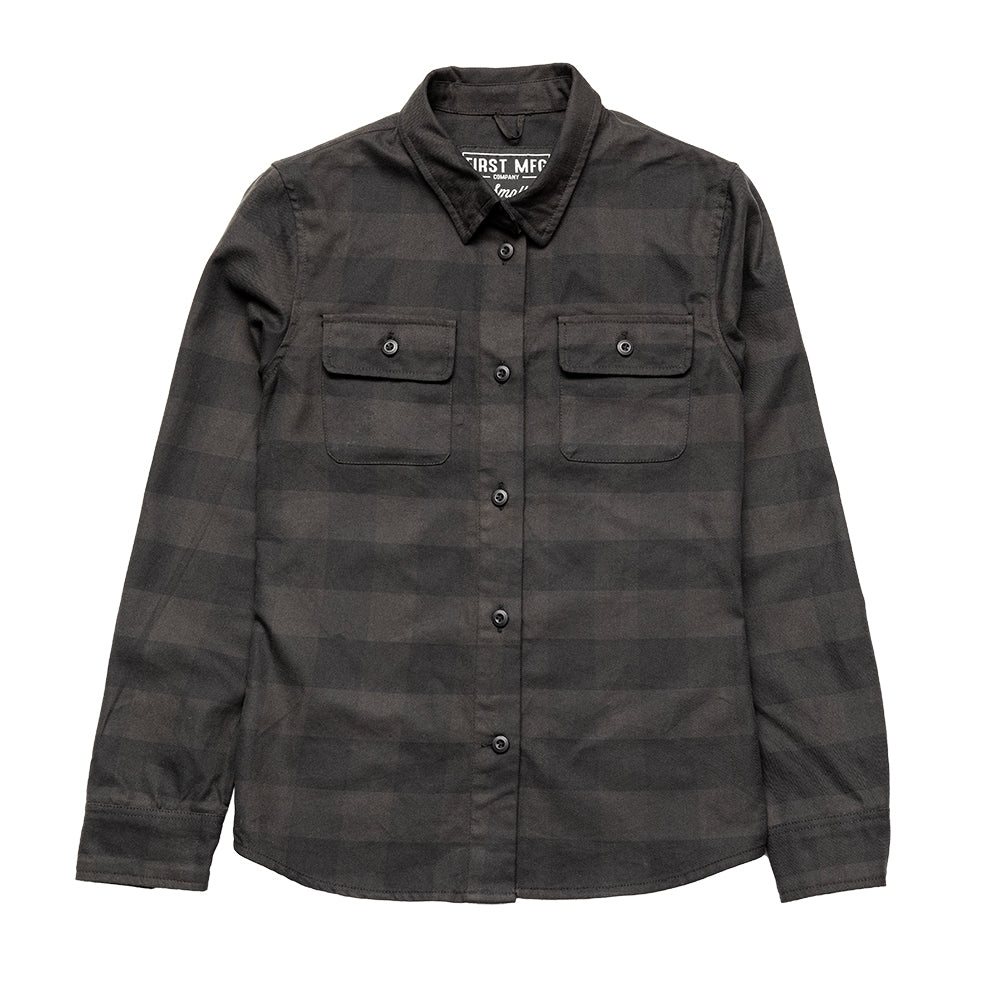 Picture of First Manufacturing FIL301FNL-XL-BKG Hanna Flannel Shirt for Women&#44; Black & Grey - Extra Large