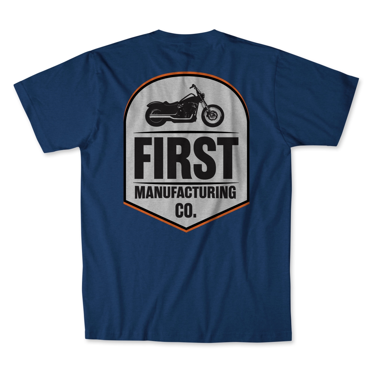 Picture of First Manufacturing FIT-006-XL-NBLUE T-Shirt with Bike Logo, Navy Blue - Extra Large