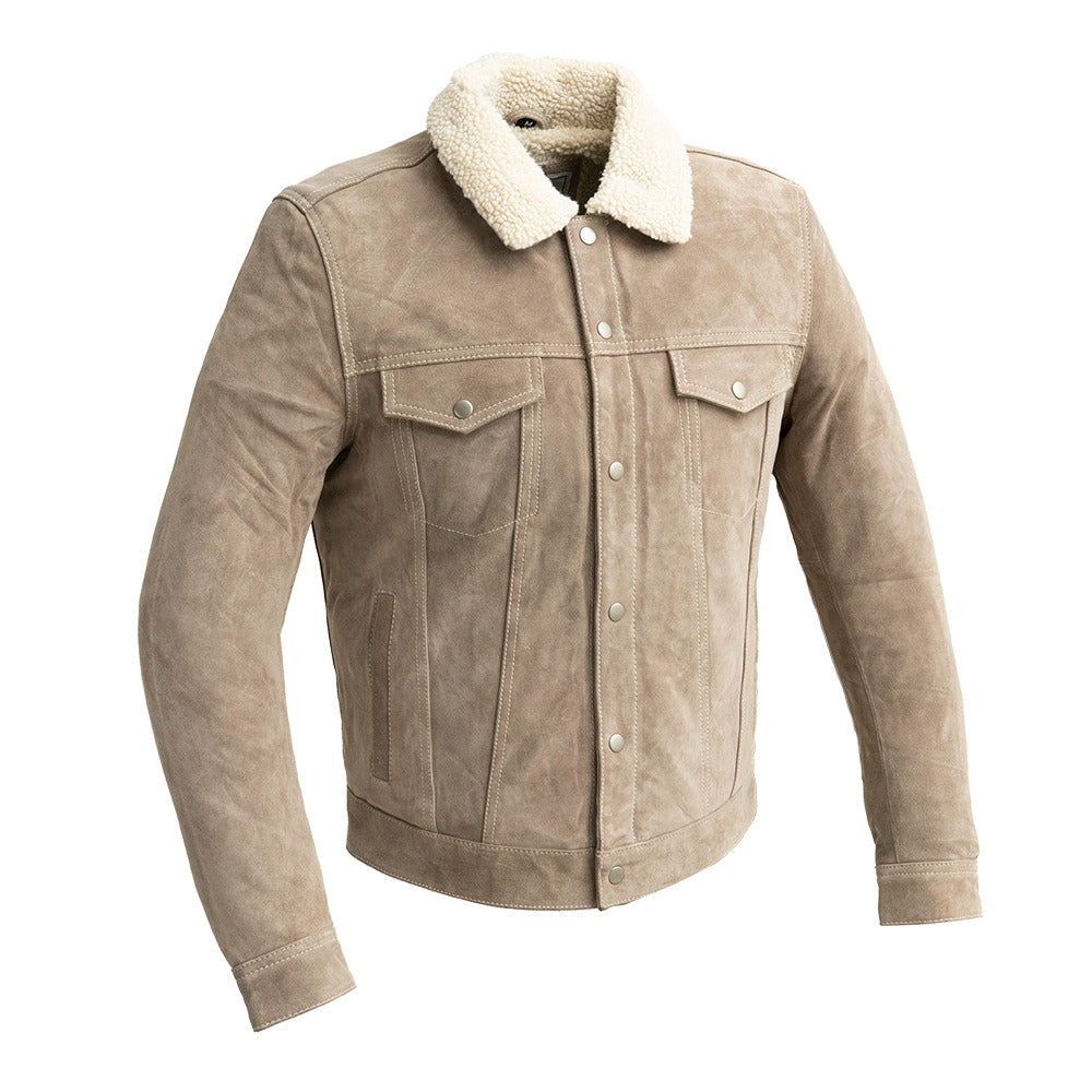 WBM2819-XXL-TAUPE Luke Fashion Suede Trucker Jacket for Men, Taupe - 2XL -  Apparelvestir, AP2971740