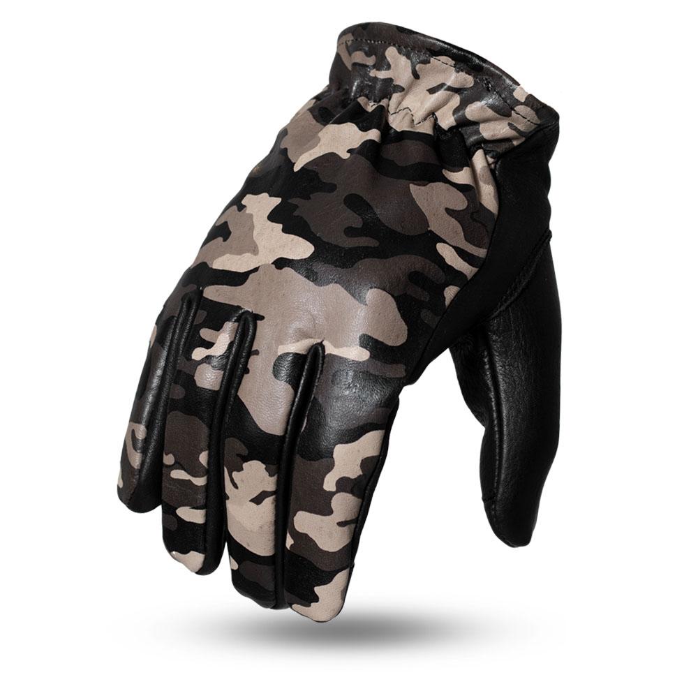 FI217-XXL-CAMO 2-Tone Roper Motorcycle Leather Gloves for Men, Camo - 2XL -  First Manufacturing, FI217_XXL_CAMO