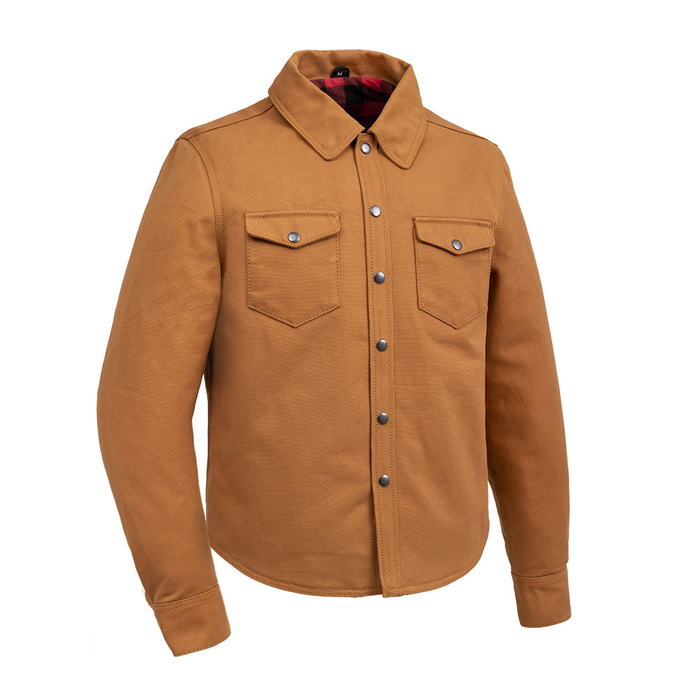 Picture of First Manufacturing CUS416CNVS-M-BRN Brawn Factory Custom Shirt for Men, Brown - Medium