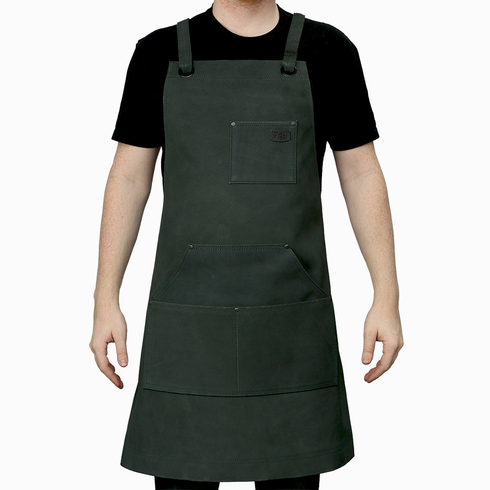 Picture of First Manufacturing FIAPRONSUEDE-STRD-BLS Machinist Leather Apron, Blue Steel - Standard Size