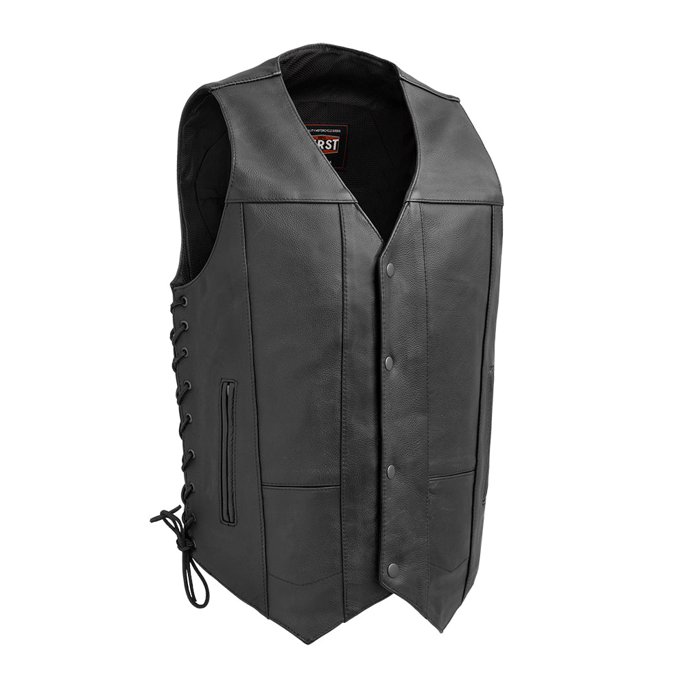Picture of First Manufacturing FIM630CDMT-2XLT-BLK Top Biller Tall Western Style Vest for Men, Black - 2XL-Tall
