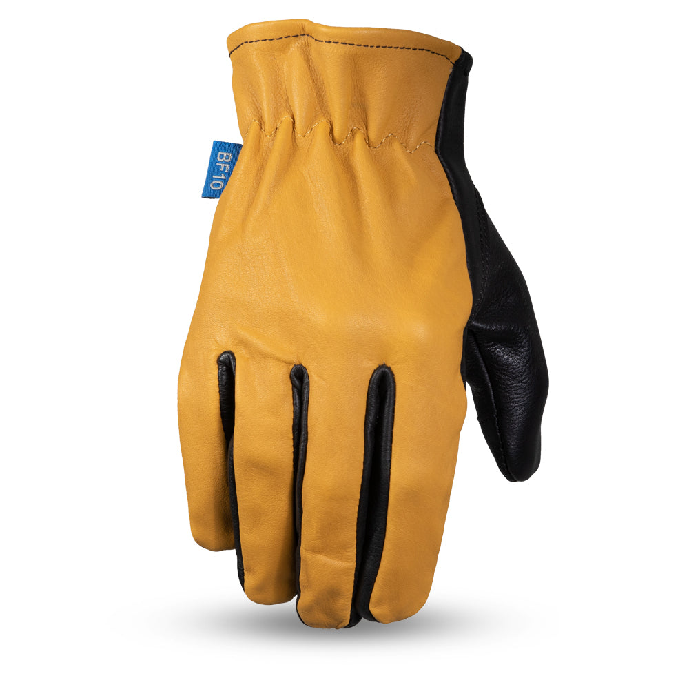 BF211-M-TANBK Roper Born Free Motorcycle Leather Gloves for Men, Tan & Black - Medium -  First Manufacturing, BF211_M_TANBK
