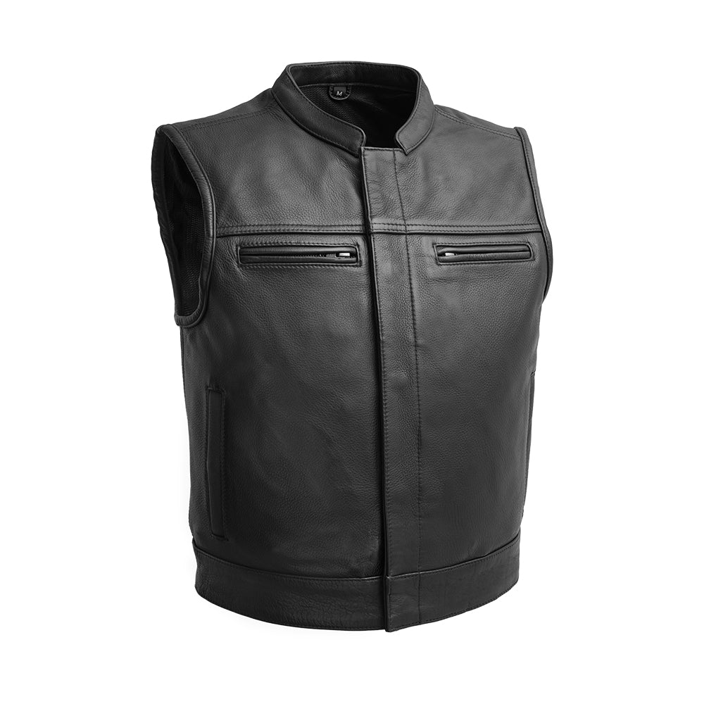 Picture of First Manufacturing FIM650CDM5X-4X-BLK Lowrider LTR Motorcycle Leather Vest for Men, Black - 4X