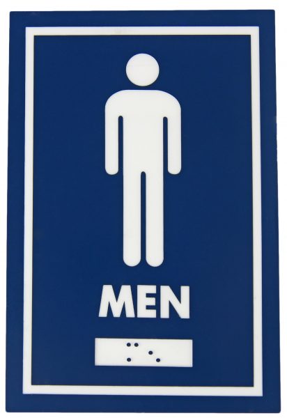 960 Male Symbol with Braille Emboss Sign
