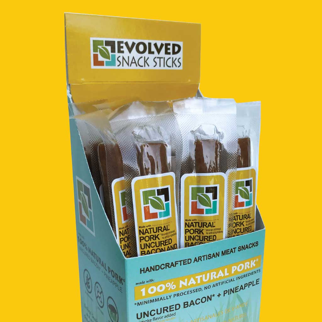 Picture of Evolved Snack Sticks ESS-PBP18 Natural Pork Snack Sticks - Bacon & Pineapple