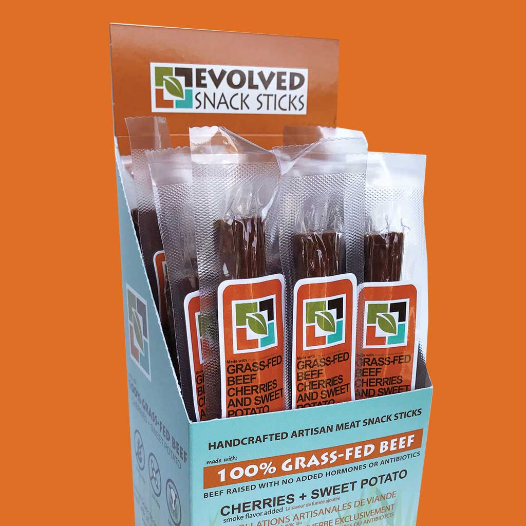 Picture of Evolved Snack Sticks ESS-BCSP18 Grass fed Beef Snack Sticks - Cherries & Sweet Potato