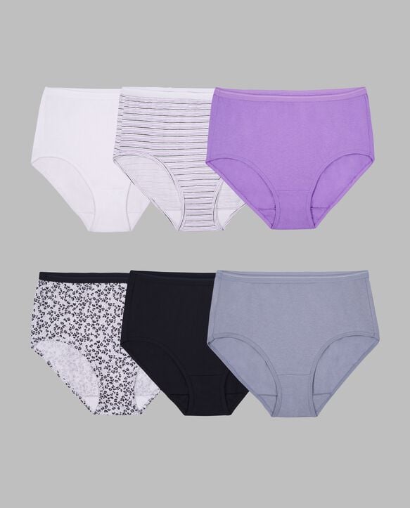 885306993726 Ladies Cotton Panty Briefs, Assorted Color - Size 8 - Pack of 6 -  Fruit of the Loom