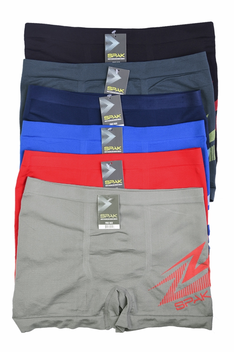 Picture of 247 Frenzy 247-MSP016-6PK Mens Essentials Spak Seamless Trunks&#44; One Size Fits Most - Pack of 6